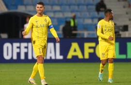 Cristiano Ronaldo celebrates his goal in the AFC Champions League last week