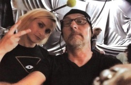 Cinematographer Halyna Hutchins, seen here with lighting technician  Serge Svetnoy, died after being shot on the set of the Western movie 'Rust'