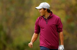 Charlie Woods, son of golf superstar Tiger Woods, plays the final round of the 2023 PNC Championship exhibition tournament