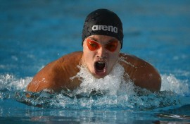 Paralympic swimmer Danylo Chufarov, in action in 2013, lost his home in the war in Ukraine