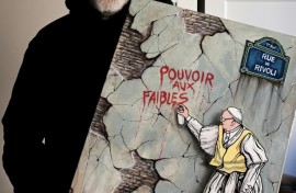 A graduate of the Academy of Fine Arts in Rome, Maupal does not only paint the pope, and also produces installations