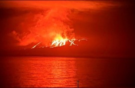 The La Cumbre volcano on the Galapagos island of Fernandina has erupted three times previously since 2017