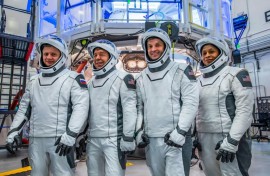 A SpaceX Crew Dragon named Endeavour carrying the four is scheduled to blast off atop a Falcon 9 rocket from the Kennedy Space Center in Florida 