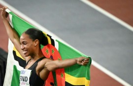 Thea Lafond won gold in the triple jump at the Indoor World Athletics Championships in Glasgow