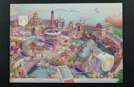 The whimsical posters include all 54 Olympic and Paralympic sports