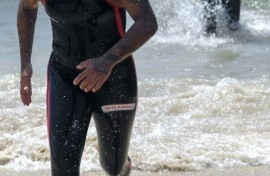 Ana Marcela Cunha competing on Copacabana beach in Rio de Janeiro in February