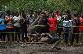 The 'soft ground wrestling'  copies the style of the World Wrestling Entertainment (WWE) in the United States.