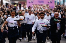 The pace was strictly limited to walking for the duration of the race