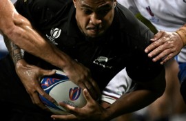 New Zealand winger Leicester Fainga'anuku at last year's Rugby World Cup