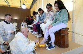 The Argentinian Jesuit visited the Rebibbia women's prison in the northeastern outskirts of the Italian capital