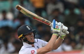 On the attack: England batsman Zak Crawley took the game to India's bowlers