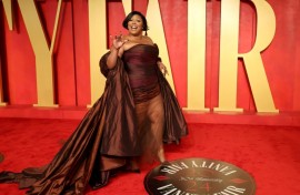 Pop star Lizzo, seen here attending the 2024 Vanity Fair Oscar Party, said she is "tired of putting up with being dragged by everyone in my life and on the internet"