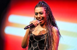 Egyptian rapper Phaty performs during a concert at the American University in Cairo in Egypt where for a long time rap had an 'underground status' according to music researcher Amr Abdelrahim