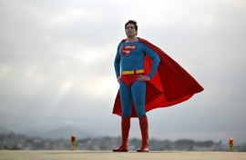Leonardo Muylaert poses on a helipad during a hospital visit in Rio de Janeiro