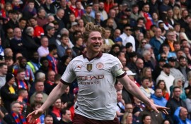 Kevin De Bruyne has now scored 100 goals for Manchester City