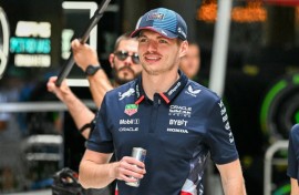 Red Bull Racing's Dutch driver Max Verstappen walks in the paddock ahead of the 2024 Miami Formula One Grand Prix. 