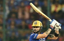 Starring role: Virat Kohli plays a shot on Saturday as Royal Challengers Bengaluru defeated Gujarat Titans