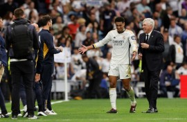 'Spectacular' campaign: Carlo Ancelotti with Jude Bellingham on Saturday 