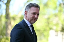 Red Bull team principal Christian Horner arrives at Westminster Abbey for a service to celebrate the life of the late Stirling Moss
