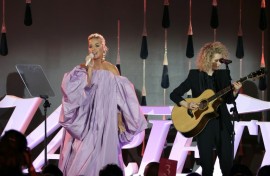 The real Katy Perry on stage in Beverly Hills earlier this week