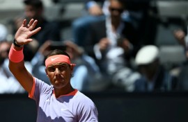 Rafael Nadal waved goodbye to fans in Rome, possibly for the last time, after being eliminated by Hubert Hurkacz