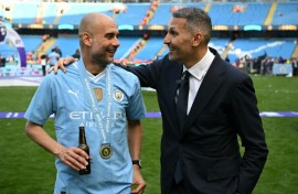 Pep Guardiola (left) has won six Premier League titles in the past seven seasons