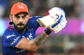 Virat Kohli plays a shot during the Indian Premier League