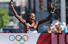 Kenya's Peres Jepchirchir wins the last women's Olympic marathon 