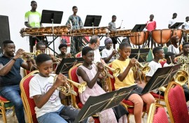 Children from a rural town in Ivory Coast have been brought together to play in a philharmonic orchestra