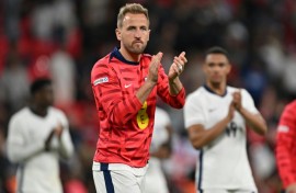 Harry Kane applauds fans after England's 1-0 defeat to Iceland at Wembley