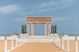 Ouidah is scattered with memorials to the slave trade like the "The door of no return" where slaves departed on ships