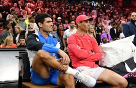 Carlos Alcaraz (L) and Rafael Nadal (R) will be lining up next to each  other at the Paris Olympics 