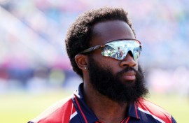 Penalty: USA skipper Aaron Jones was involved in discussions with umpire Paul Reiffel in the match against India