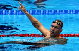 Back on top: Caeleb Dressel celebrates his victory in the 50m freestyle at the US Olympic swimming trials