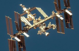 This handout image courtesy of Maxar Technologies taken on June 7, 2024 shows the Boeing Starliner spacecraft docked with the International Space Station's (ISS) forward port on the station's Harmony module