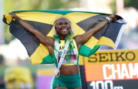 Shelly-Ann Fraser-Pryce won her 100m heat on the first day of the Jamaican Olympic athletics trials
