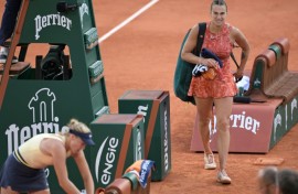 'Not 100%': Aryna Sabalenka leaves the court after her defeat to Mirra Andreeva at the French Open 
