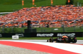 Red Bull Racing's Dutch driver Max Verstappen during the sprint session on the Red Bull Ring race track in Spielberg, Austria