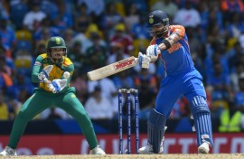 India's Virat Kohli produced his top score of the tournament in the final of the T20 World Cup against South Africa on Saturday.