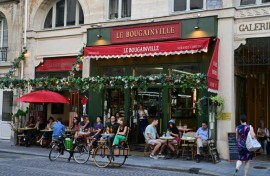 Outdoor tables are a major feature of Paris street life 