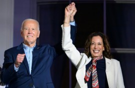 Biden with US Vice President Kamala Harris. With election day just four months away, the clock is ticking on any move to replace Biden as the nominee