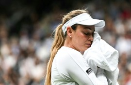 Breakthrough: Donna Vekic on her way to victory over Lulu Sun