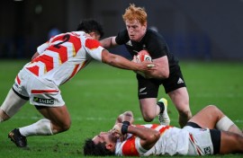 New Zealand scrum-half Finlay Christie (centre) will start the second Test against England on Saturday in Auckland