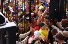 Fans are caught in a crush during chaotic scenes before the Copa America final in Miami