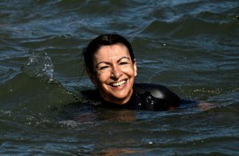 Hidalgo swam in the Seine to demonstrate it is clean enough to host the outdoor swimming events at the Olympics