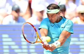 Unhappy with 'level': Rafael Nadal on his way to defeat against Portugal's Nuno Borges in the Bastad final