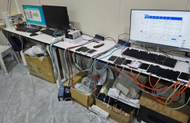 A handout photo from the Presidential Anti-Organized Crime Commission shows computers and mobile phones at a scam centre in Bamban