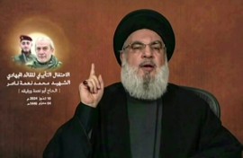 Hezbollah chief Hassan Nasrallah, shown giving a televised address on July 10, 2024, says his movement could count on a number of fighters that 'greatly exceeded' 100,000