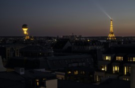 The balloon rises each evening for two hours at sunset
