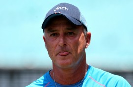 Graham Thorpe speaking to media after an England training session in January 2022